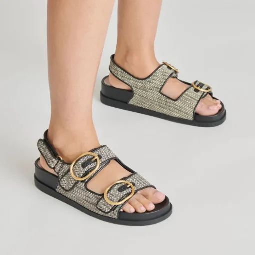 STARLA SANDALS BLACK MULTI WOVEN