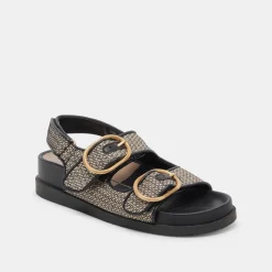 STARLA SANDALS BLACK MULTI WOVEN