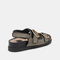 STARLA SANDALS BLACK MULTI WOVEN