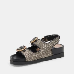 STARLA SANDALS BLACK MULTI WOVEN