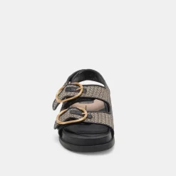 STARLA SANDALS BLACK MULTI WOVEN