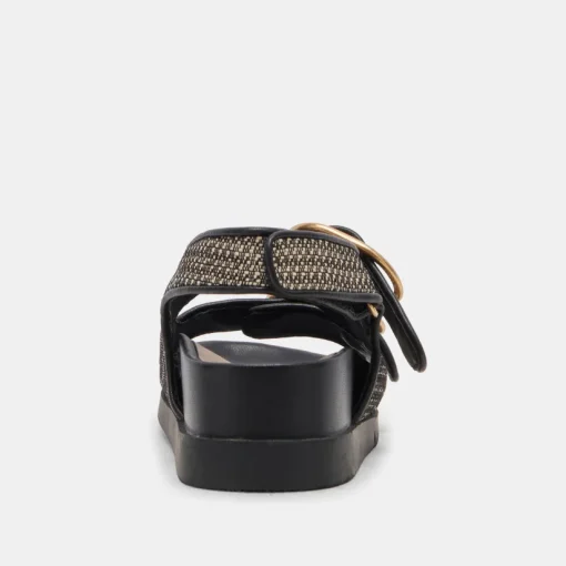 STARLA SANDALS BLACK MULTI WOVEN
