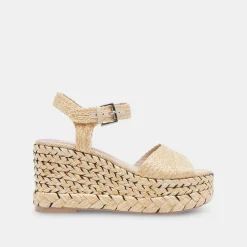 TIAGO WEDGES LT NATURAL RAFFIA