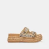 WANIKA SANDALS BLACK WHITE EMBOSSED LEATHER
