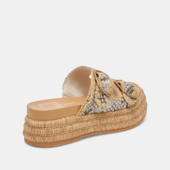WANIKA SANDALS BLACK WHITE EMBOSSED LEATHER