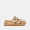 WANIKA SANDALS PLATINUM CRACKLED LEATHER