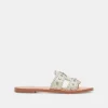 WESLA STUD SANDALS IVORY CRINKLE PATENT