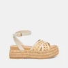 WRILEY SANDALS CREME WOVEN RAFFIA