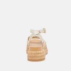 WRILEY SANDALS CREME WOVEN RAFFIA
