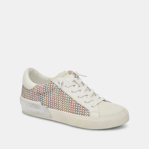 ZINA PRIDE SNEAKERS WHITE MULTI RAFFIA