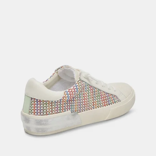 ZINA PRIDE SNEAKERS WHITE MULTI RAFFIA