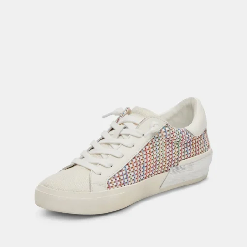 ZINA PRIDE SNEAKERS WHITE MULTI RAFFIA