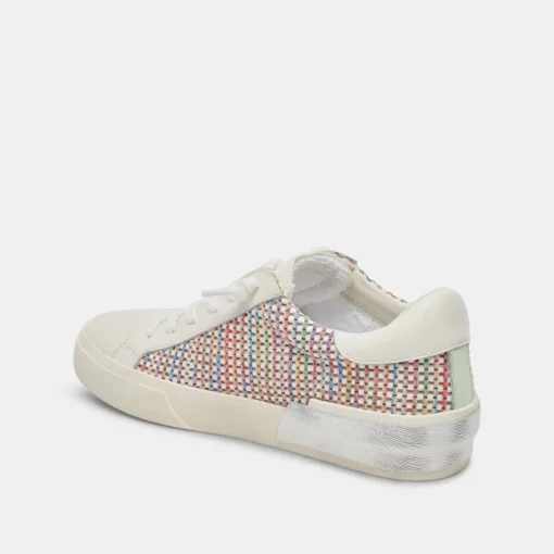 ZINA PRIDE SNEAKERS WHITE MULTI RAFFIA