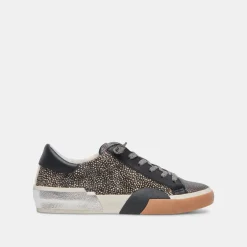 ZINA SNEAKERS BLACK SPOTTED CALF HAIR