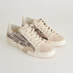 ZINA SNEAKERS BLACK WHITE EMBOSSED SNAKE