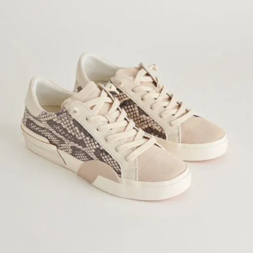 ZINA SNEAKERS BLACK WHITE EMBOSSED SNAKE