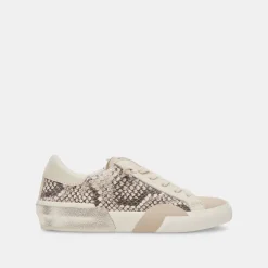 ZINA SNEAKERS BLACK WHITE EMBOSSED SNAKE
