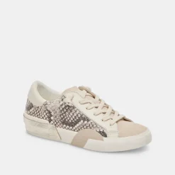 ZINA SNEAKERS BLACK WHITE EMBOSSED SNAKE