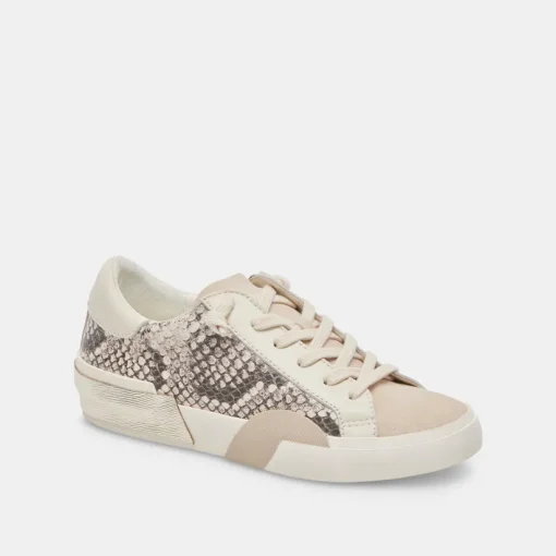 ZINA SNEAKERS BLACK WHITE EMBOSSED SNAKE