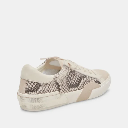 ZINA SNEAKERS BLACK WHITE EMBOSSED SNAKE