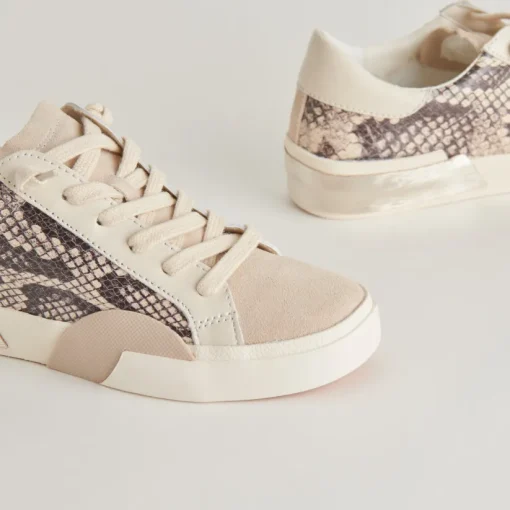 ZINA SNEAKERS BLACK WHITE EMBOSSED SNAKE