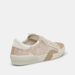 ZINA SNEAKERS SAND EMBOSSED LEATHER