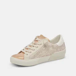 ZINA SNEAKERS SAND EMBOSSED LEATHER
