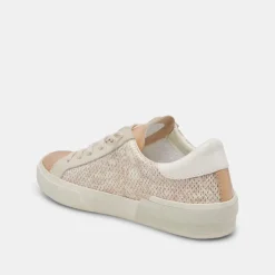ZINA SNEAKERS SAND EMBOSSED LEATHER
